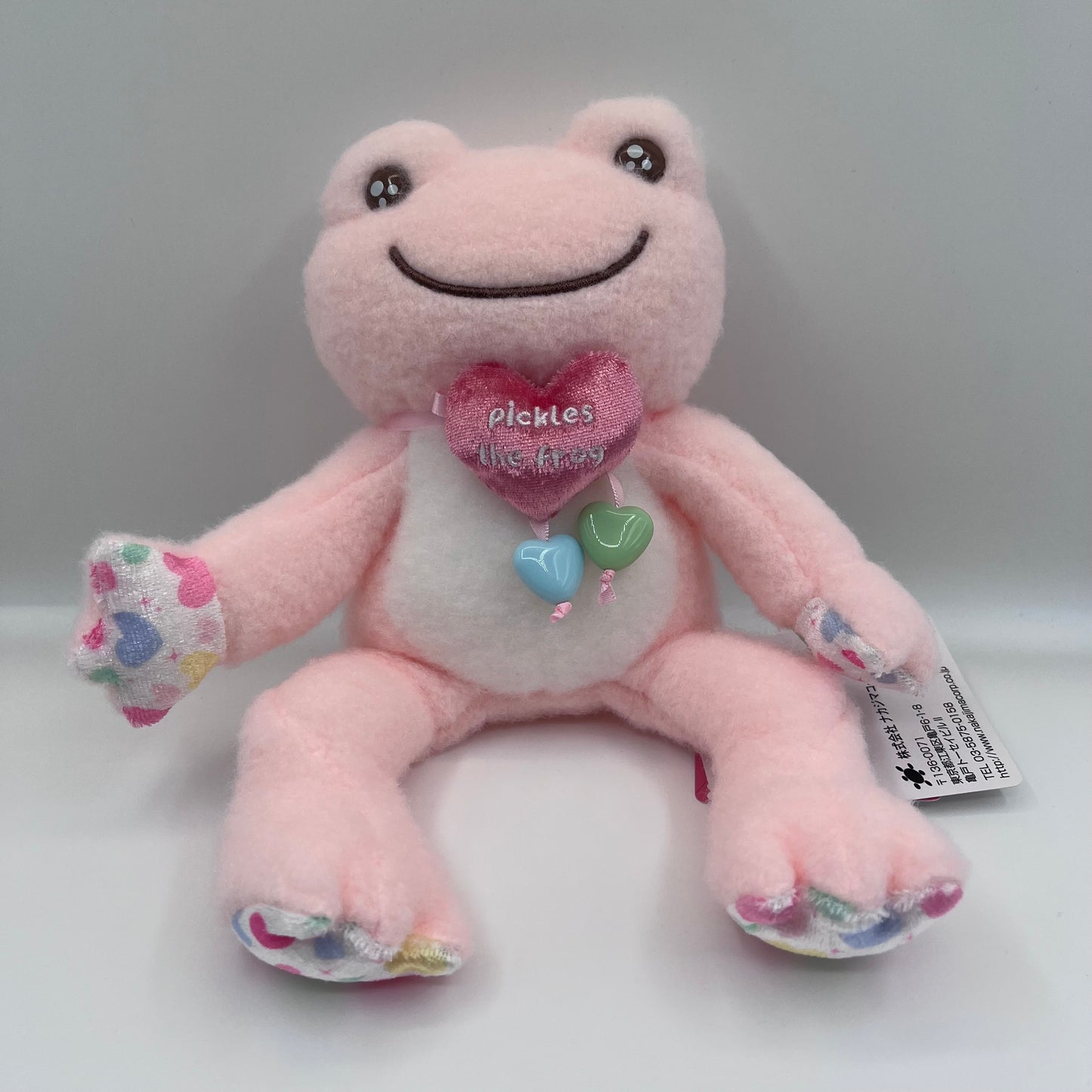 Pickles The Frog Smile Heart Bean Pink Plush
